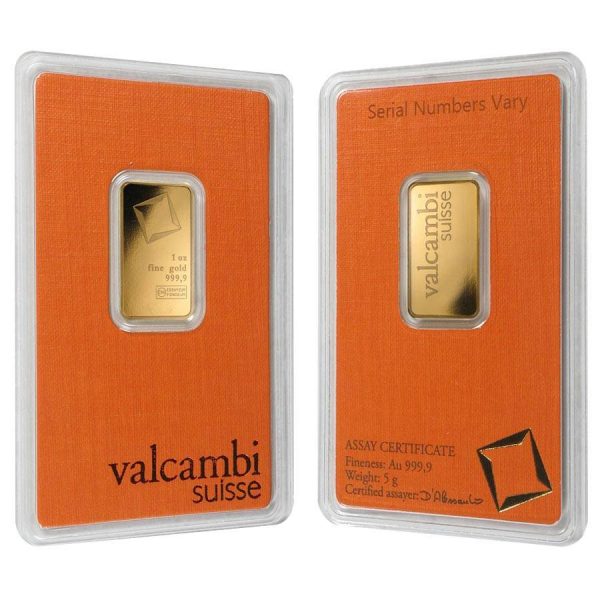 5 gram Valcambi Gold Bar
