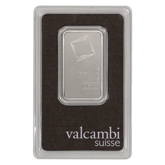 Platinum-1-oz-Valcambi-Bar 1 oz Valcambi Suisse Platinum bar - Image 1