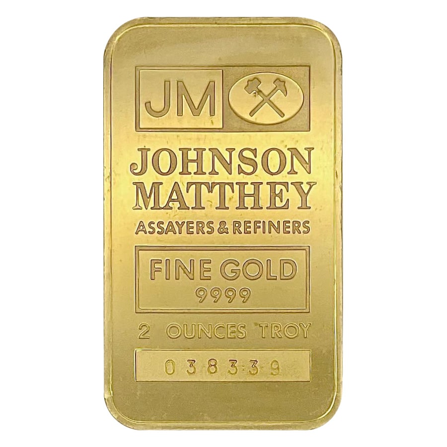 a_2_oz_johnson_matthey_gold_bar_.9999_fine_secondary_market_min Vintage 2 oz Johnson Matthey Gold Bar .9999 Fine - Image 1