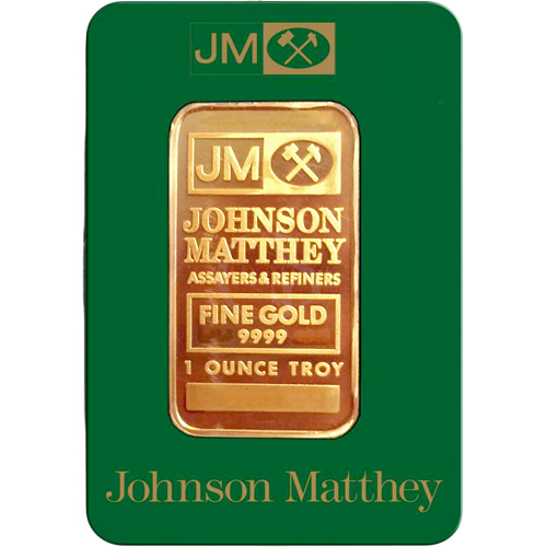 jmGOLD1oz2 1 oz Johnson Matthey Gold Bar (w/ Assay) - Image 1