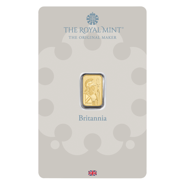 1 Gram British Gold Britannia Bar (New w/ Assay)